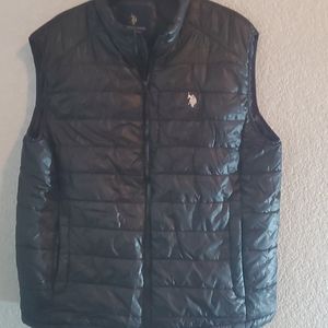 US Polo Assn Black Puffer Vest NWOT